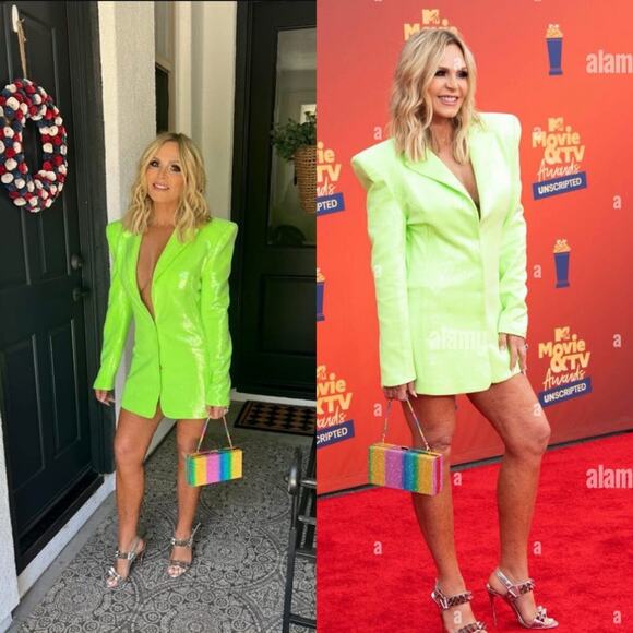 Bronx and Banco Zizi Neon Green Sequin Embellished Blazer Size XS 2 - Picture 4 of 16